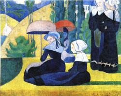 Breton Women with Parasols, Emile Bernard